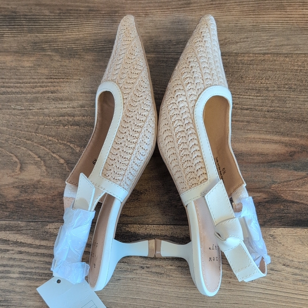 A New Day Raffia Milan Slingback Heels 6.5 M179 - Picture 5 of 7